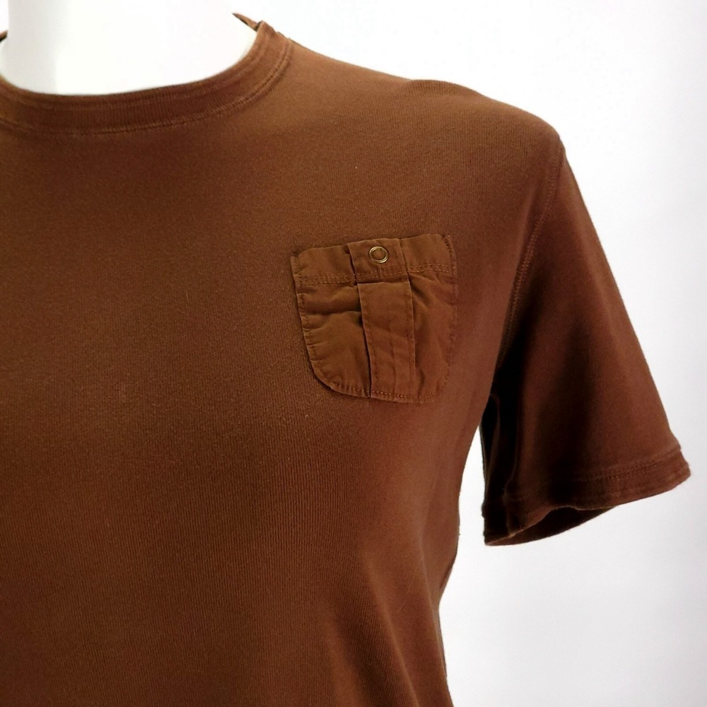 Lauren Ralph Lauren Brown Cotton‎ Pocket T-Shirt Womens XL Short Sleeve Tee - Picture 2 of 9